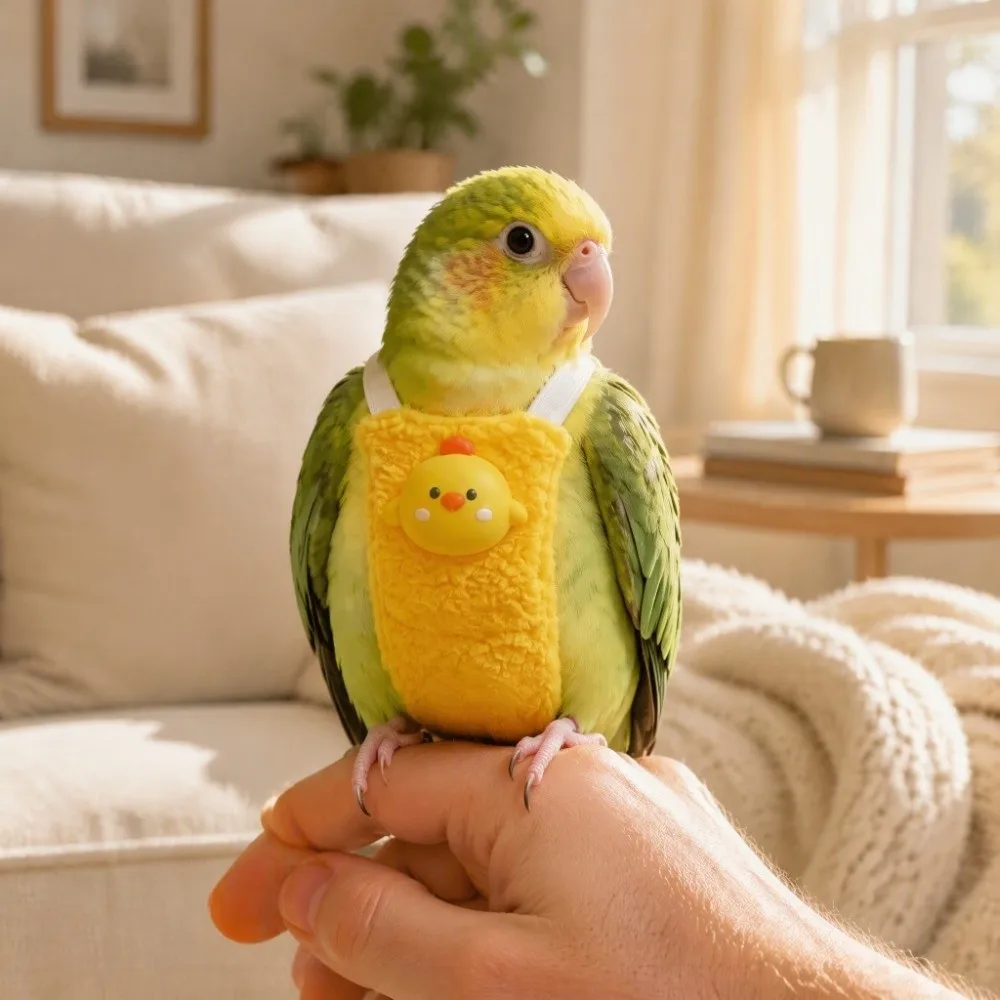 Adjustable Winter Parrot Flight Suit Escape-Proof Snap-Closure Bird Flight Suits Cartoon Design Comfortable