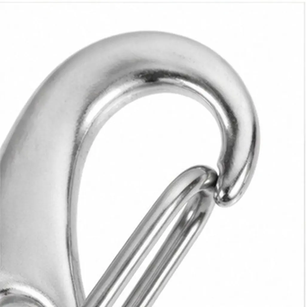 2Pcs Stainless Steel Wire Rope Buckles Egg Shape Shackles Quick Hanging for Tent Rope Climbing Wire Pet Chain Lock