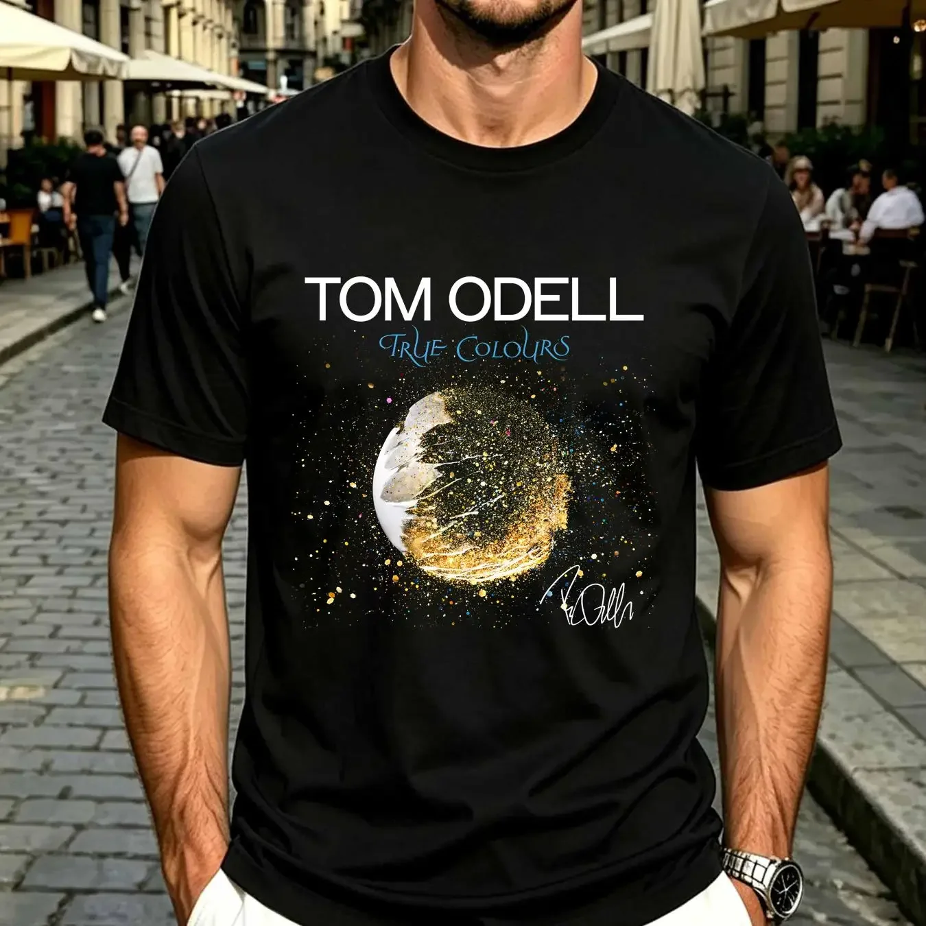 washed T Shirt Tom Odell True Colours Signed Black Men All Size S to 5XL HC248 vintage Washed Unisex streetwear Stylish