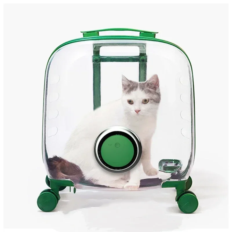 appropriate Pet Stroller Cat out Portable Trolley Case Small Dog out Luggage Multi-Cat Large Transparent Schoolbag