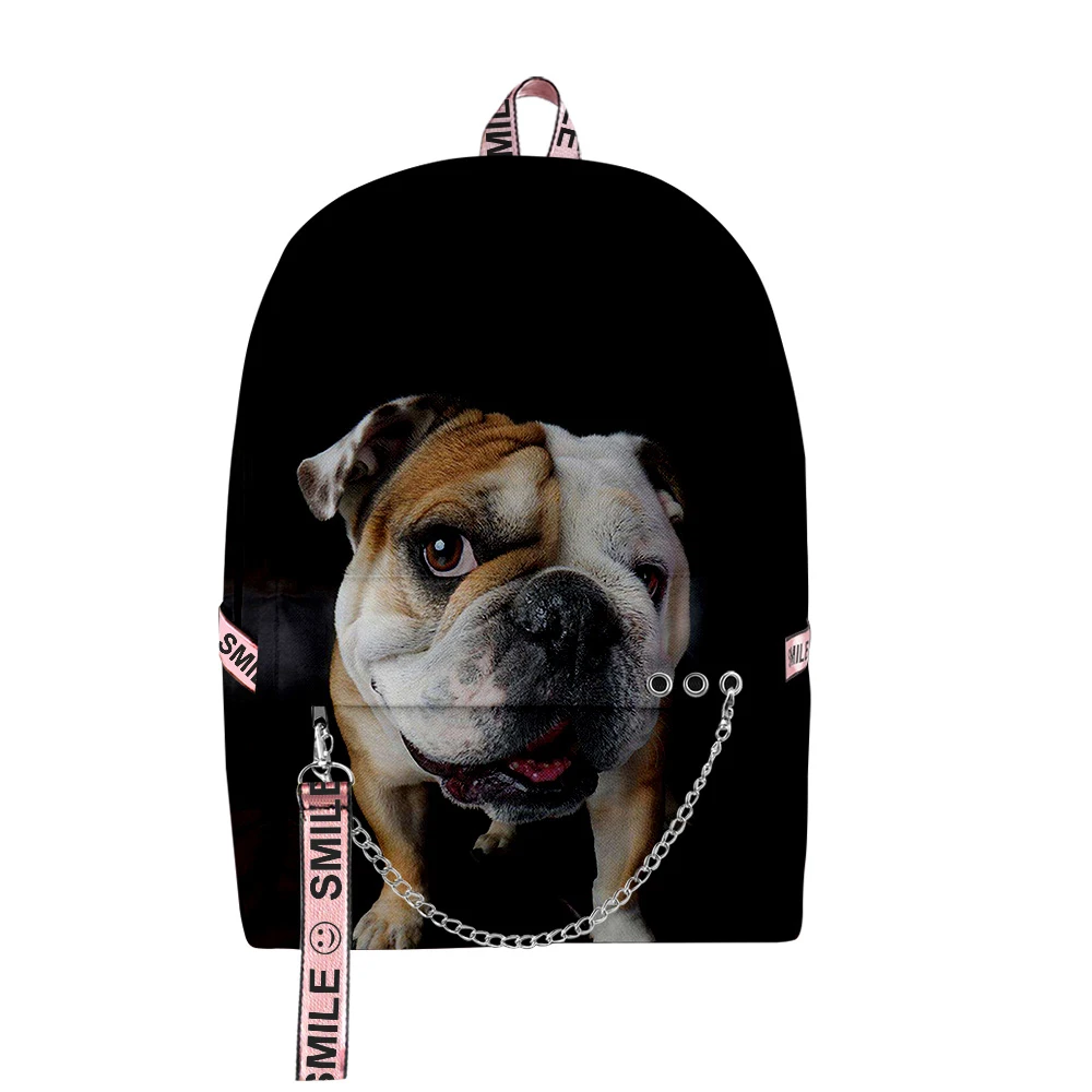 

Luxury Novelty Lovely French Bulldog School Bags Unisex 3D Print Oxford Waterproof Notebook multifunction Travel Backpacks