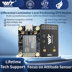 WITMOTION GNSS GPS-RTK Sensor Module UM982 High-precision Centimeter-level Differential UM980 ZED-F9P Drones Positioning UM960