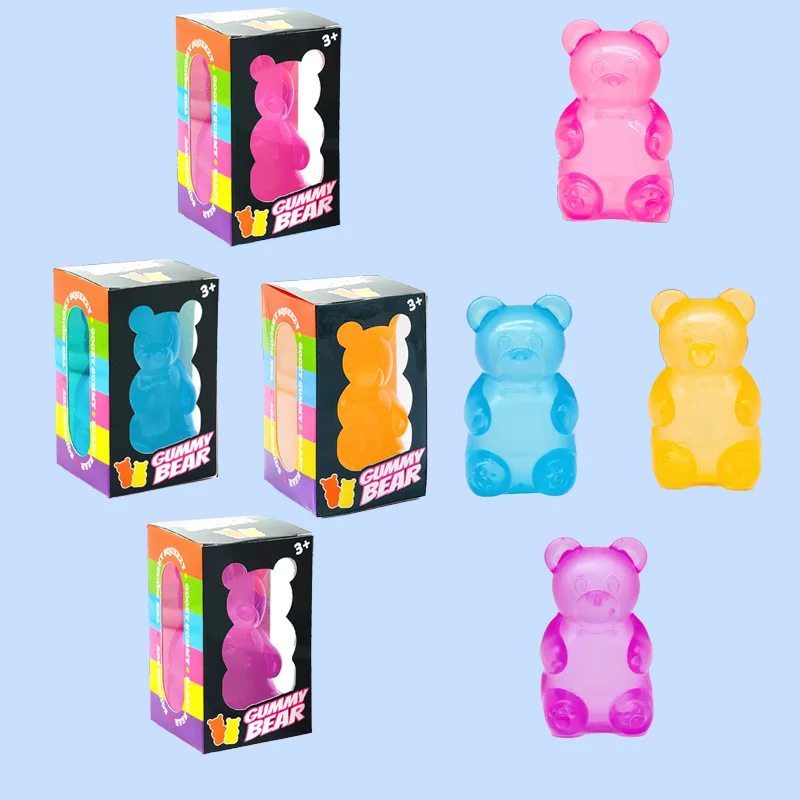 Needoh Gummy Bear Toy Ultra Soft Slow Rebound Adorable Translucent Squishy Relaxation Anxiety Relief Adults Novelty Funny Gift