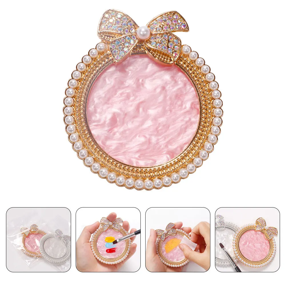 

Pearl Rhinestone Nail Art Pallet Premium Resin Manicure Color Mixing Board Pigment Display Tray Nail Art Paint Palette