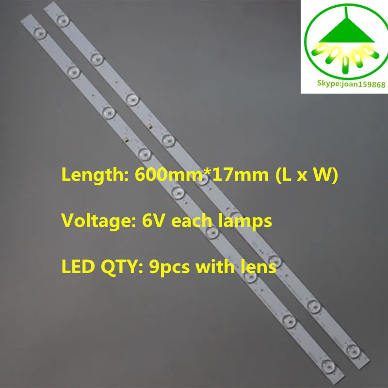 FOR 100%NEW   32inch 54V LED Backlight Lamps LED Strip w/ Optical Lens Fliter 6V 9leds