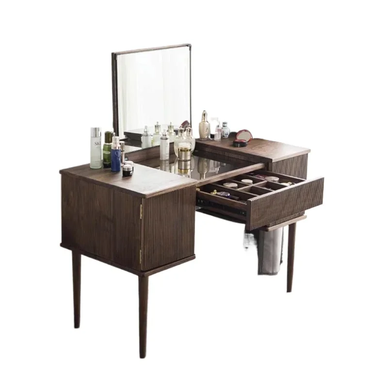 

North American black walnut dresser log solid wood makeup table bedroom simple multi-functional makeup table