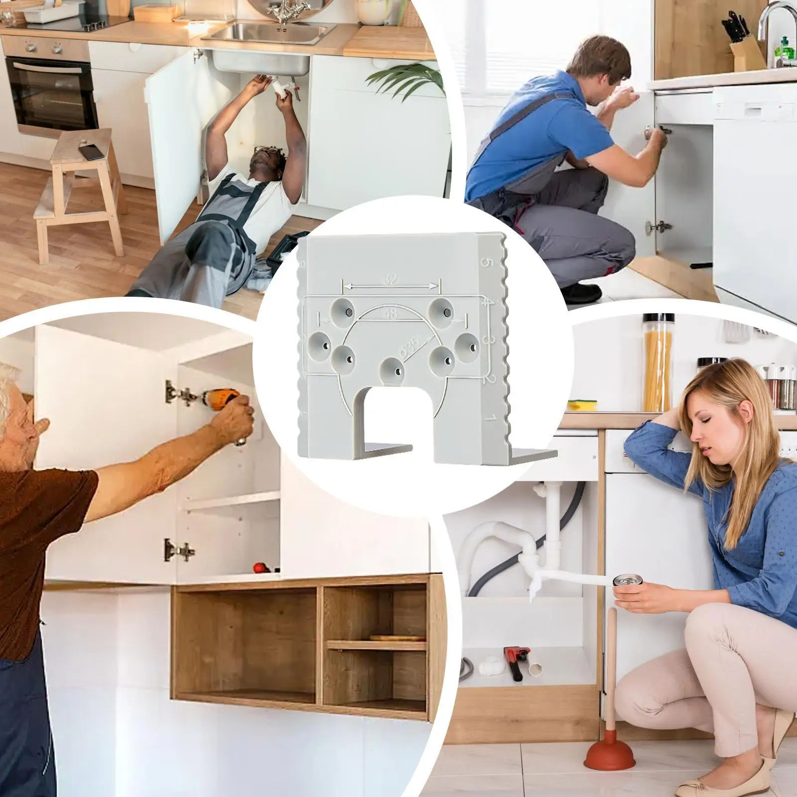 Magnetic Hinge Quick Installation Positioning Piece Cabinet Door Installation Point Fixed Plate Woodworking Panel Hinge Jig Tool