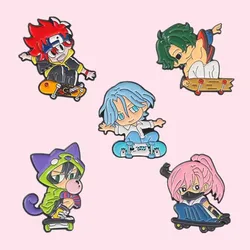 Extreme Skater Enamel Pin Custom Classic Character The Infinity Reki Miya Brooch Lapel Metal Badge Jewelry Gift For Anime Fans