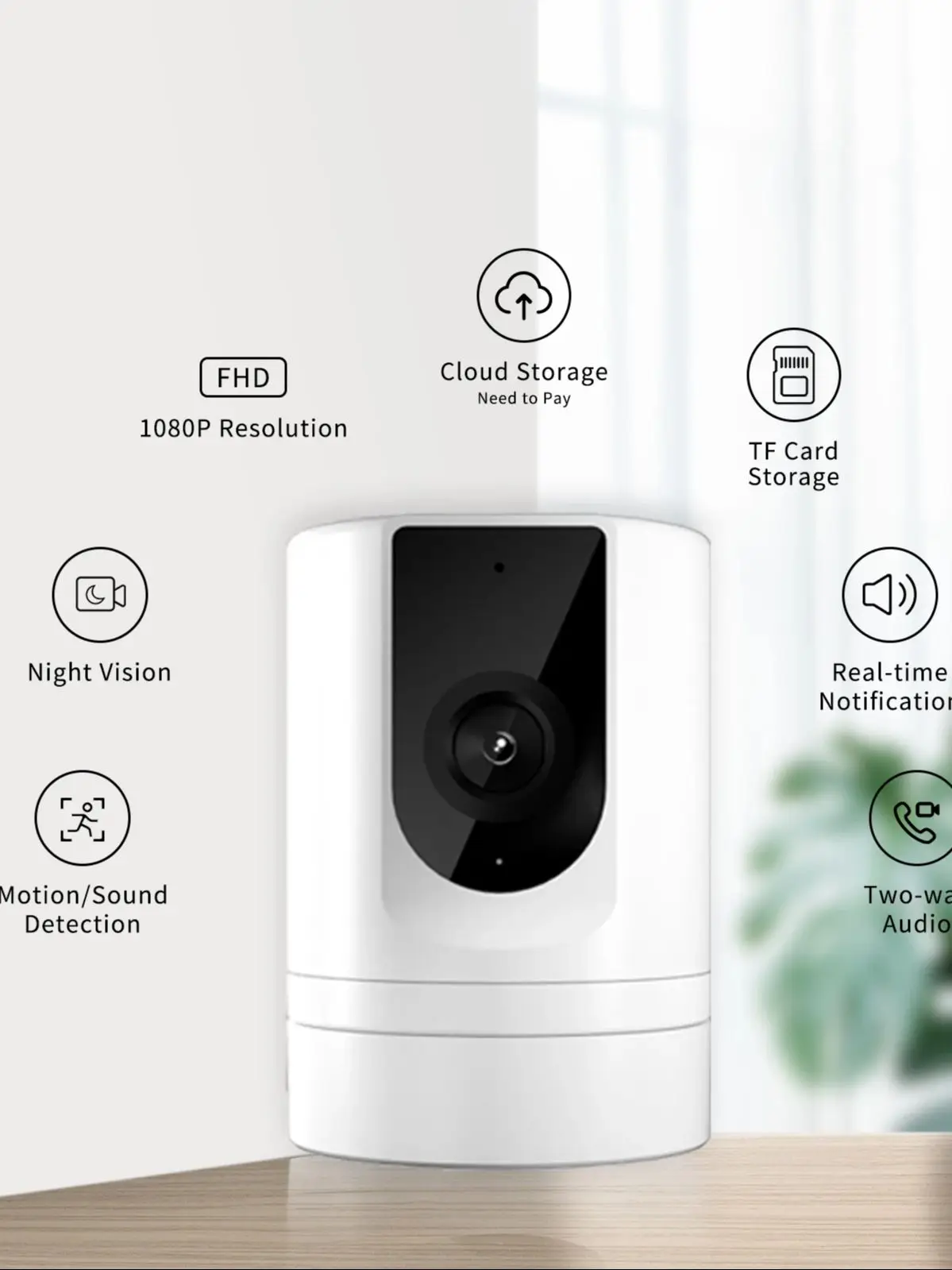 Pet Camera ,Security Camera Indoor,Pet Camera with Phone App, ,Security Camera Indoor，Foldable Baby Camera for Home Security image 2