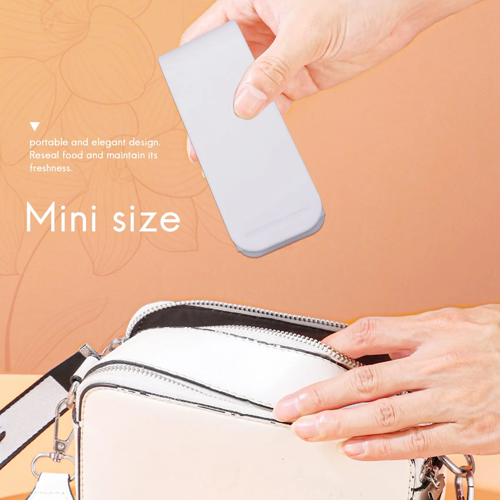 เครื่องปิดผนึกบรรจุภัณฑ์พลาสติกเครื่องปิดผนึกขนาดเล็กสติกเกอร์และซีลที่มีประโยชน์สำหรับอาหารขนมขบเคี้ยวอุปกรณ์ครัวสีขาว