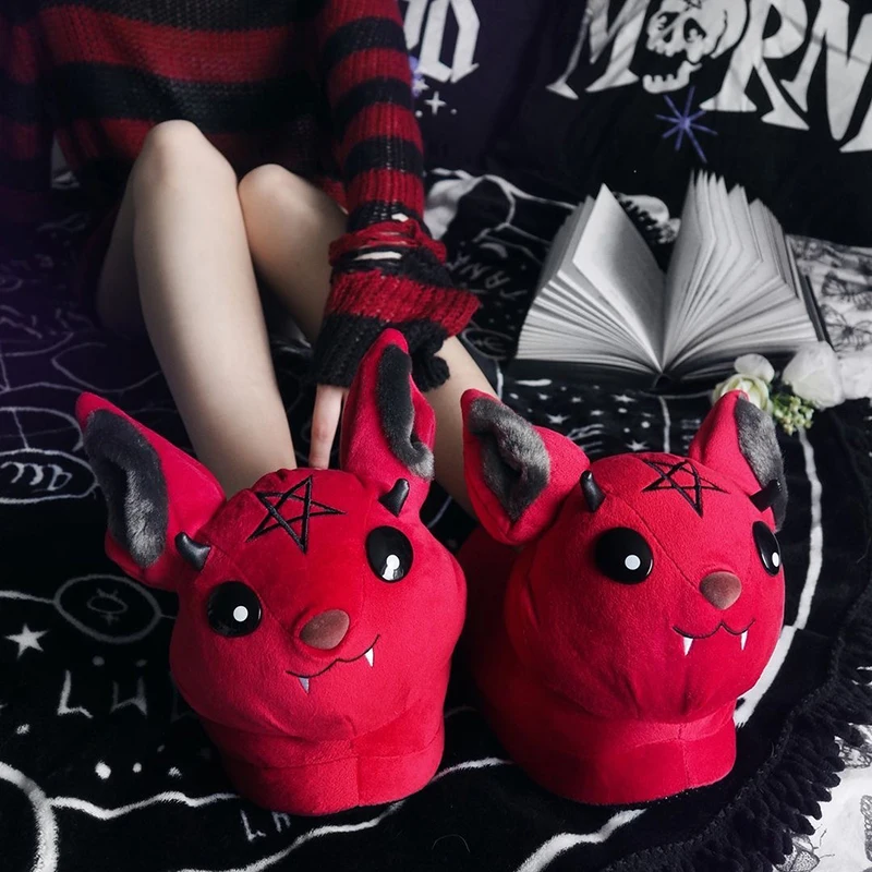 Dark series vampire slippers package thick soled men and women indoor funny cartoon Halloween couples indoor floor shoes