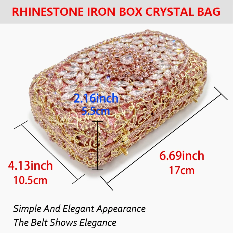 2024 Luxury Women\'s Bridal Handbag Diamond Dinner Bag Rhinestone Hand Glass Hollow Bag Party Christmas Gift Evening Bag