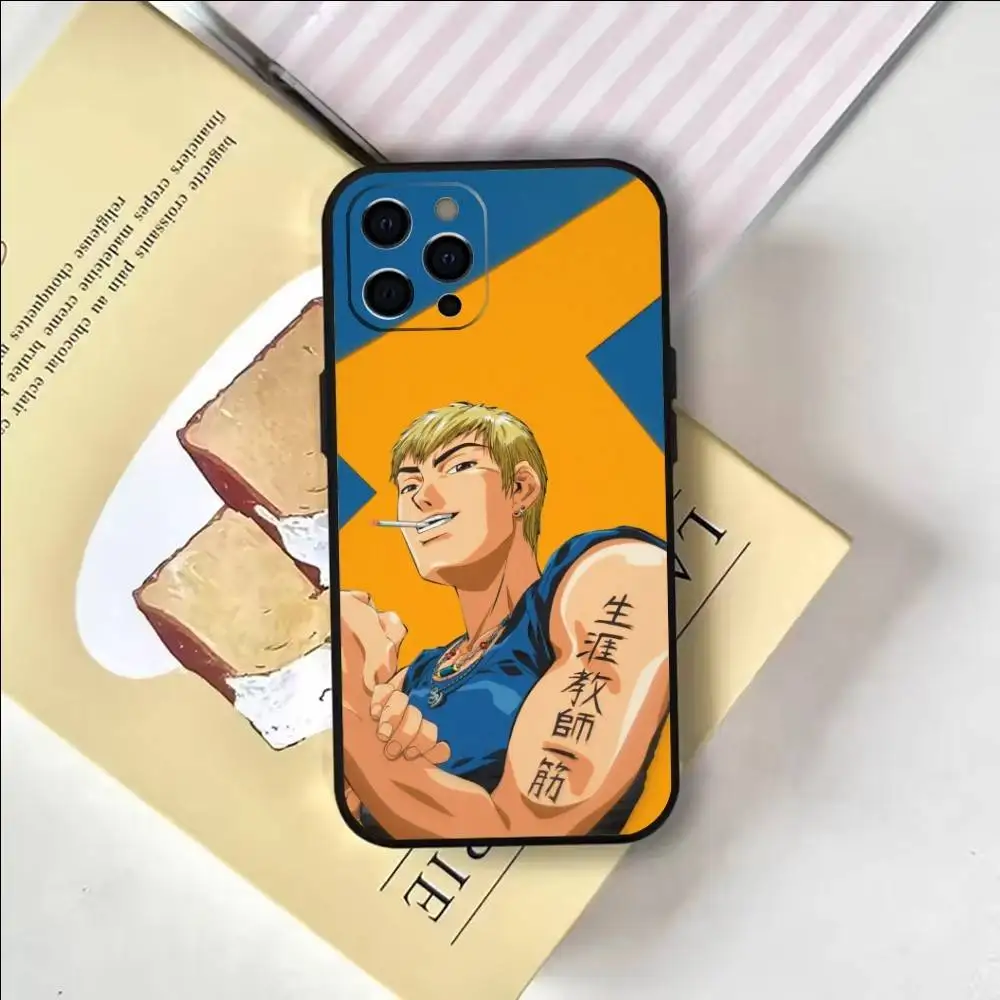 حافظة هاتف G-Great T-Teacher Onizukas لهاتف iPhone17,16,15,14,13,12,11 Plus، Pro Max غطاء أسود ناعم #5