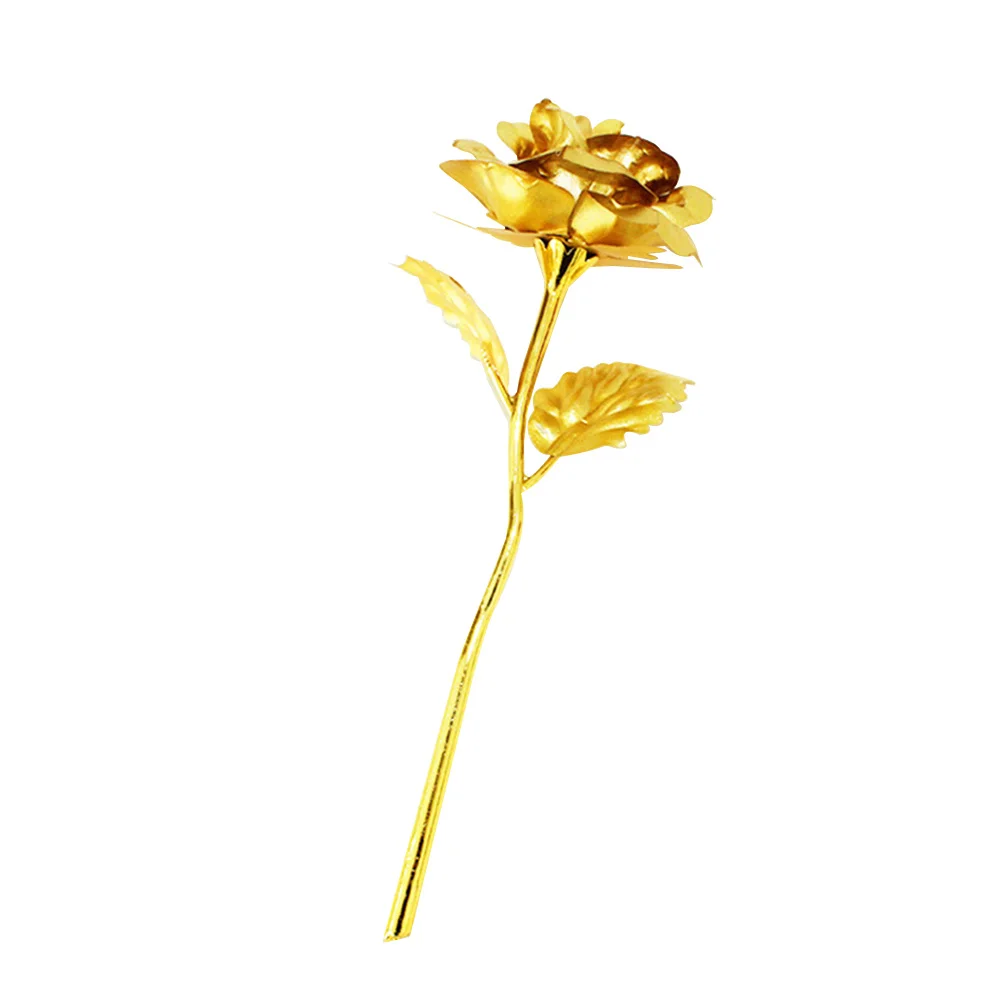 

24K Gold Foil Plated Rose Artificial Romantic Flower Wedding Decoration Valentine's Day Lover's Gift Foil Plated Rose