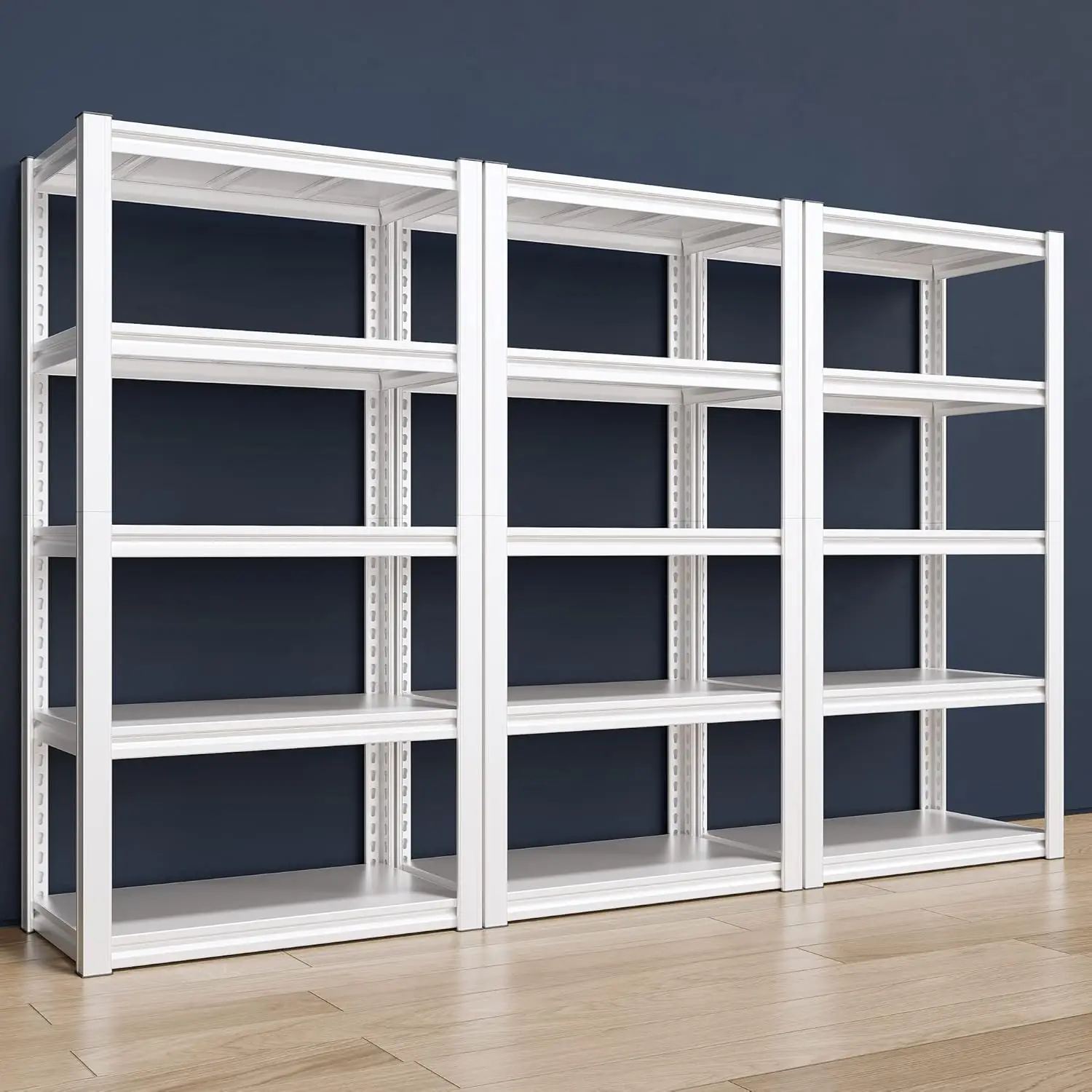 garage shelving White Storage Shelves Heavy Duty Metal Shelving Load Adjustable Shelving Unit