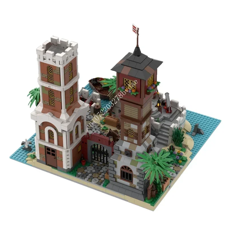 3000PCS MOC Pirates World Series Town Gates & Bastion Model Building Blocks Technology Bricks DIY Creative Assembly Toys Gifts