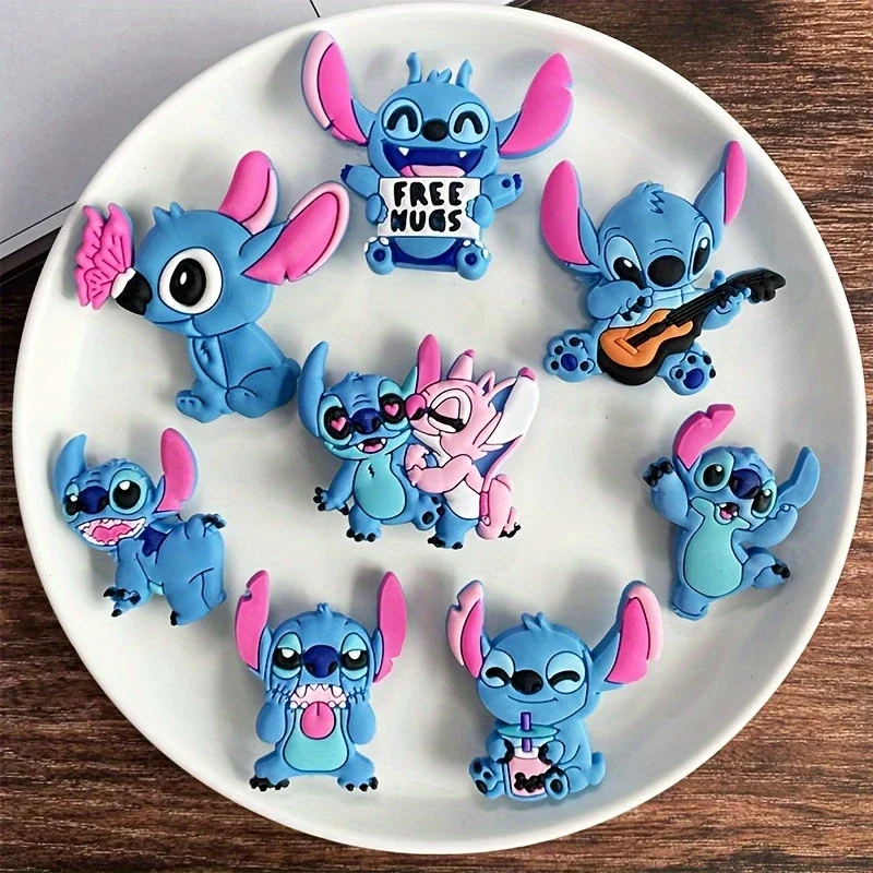 

MINISO 8-10pcs Stitch Shoe Charms Cute Detachable Sneaker Clips for Kids Cartoon Shoe Decor Accessories
