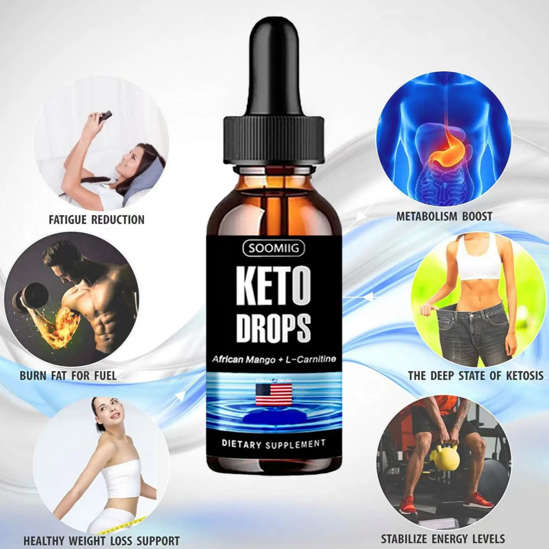 KETO DROPS BURNS FAT INCREASES ENERGY DIETARY SUPPLEMENT Organic detoxification promotes metabolism