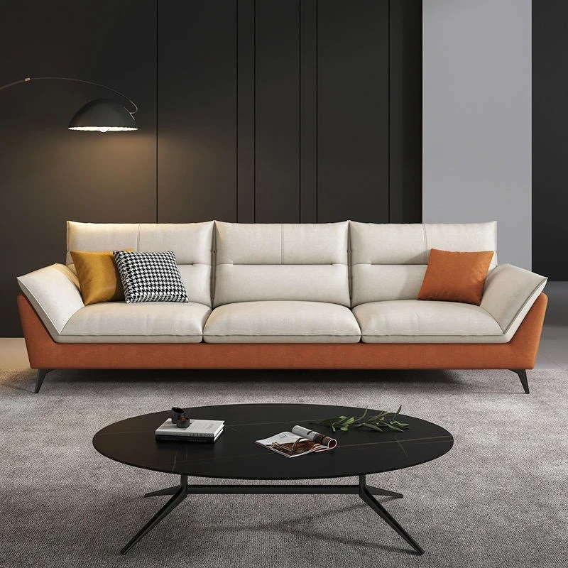 

Sofa living room, small apartment, household three-person, fabric new straight-row sofa