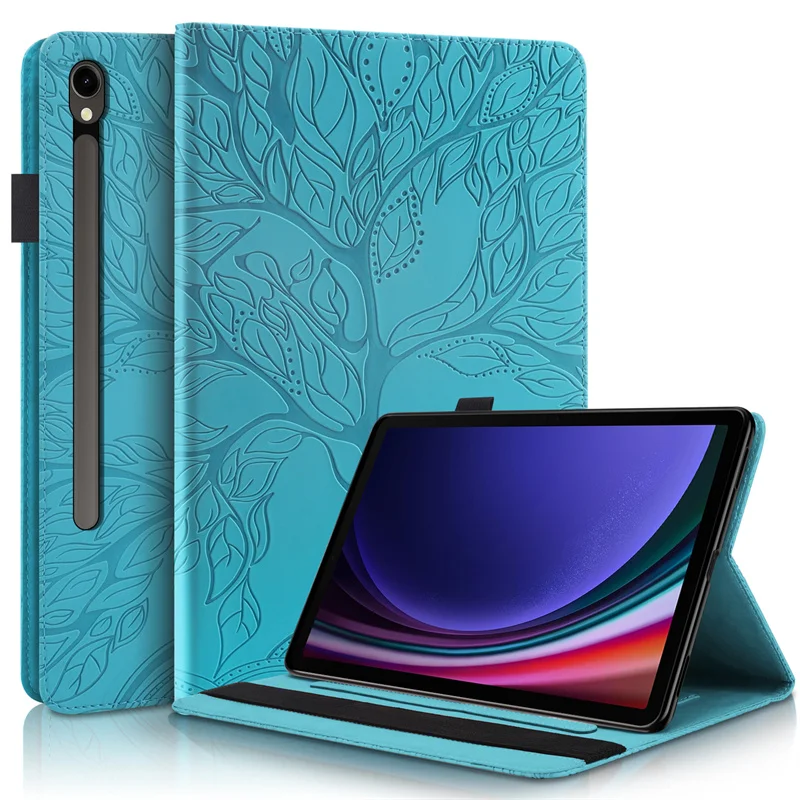 For Samsung Tab S10 FE Plus Case 13.1 inch 3D Embossed Tree Wallet