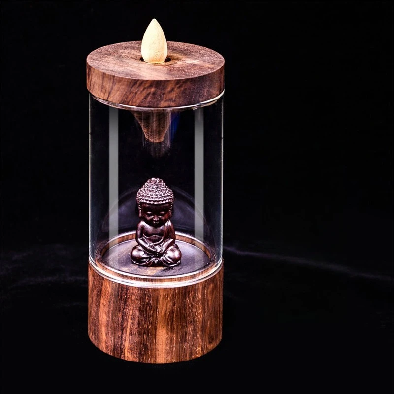 Fragrance ware, semi-handmade creative ornament, indoor mahogany backflow incense burner