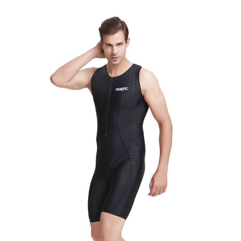 Männer Frauen Einteiliger Sportlicher Professioneller Wettkampf-Badeanzug Racing Haifischhaut Knielanges Trainingsbadebekleidung Bade-Tauchanzug