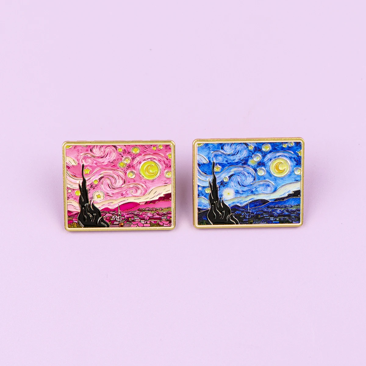 Van Gogh Art Enamel Pin Oil Painting Starry Night Brooches on Clothes Badge Bag Clothes Lapel Woman Men Jewelry Gift for Friends - view 5
