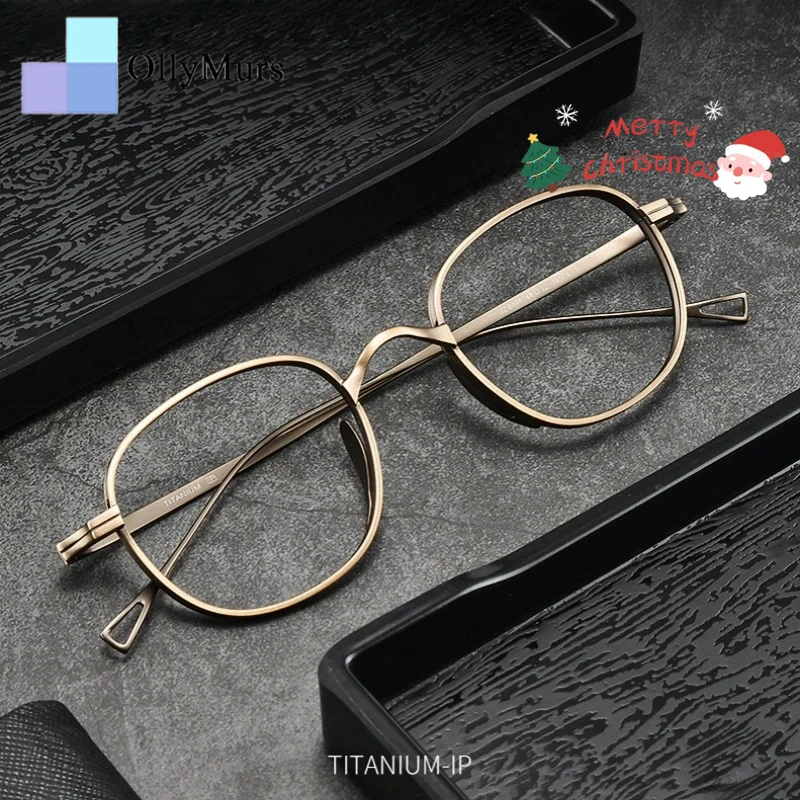 

OLLYMURS Rrtro модные индивидуальные роскошные очки из титанового сплава в стиле ретро, круглые оптические оправы для очков для мужчин и женщин