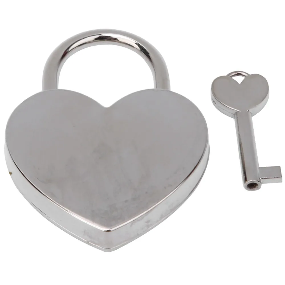 1pcs Couple Vintage Style Heart Padlock Gold Tone Heart Shaped Love Lock Metal Padlock Craft Supplies