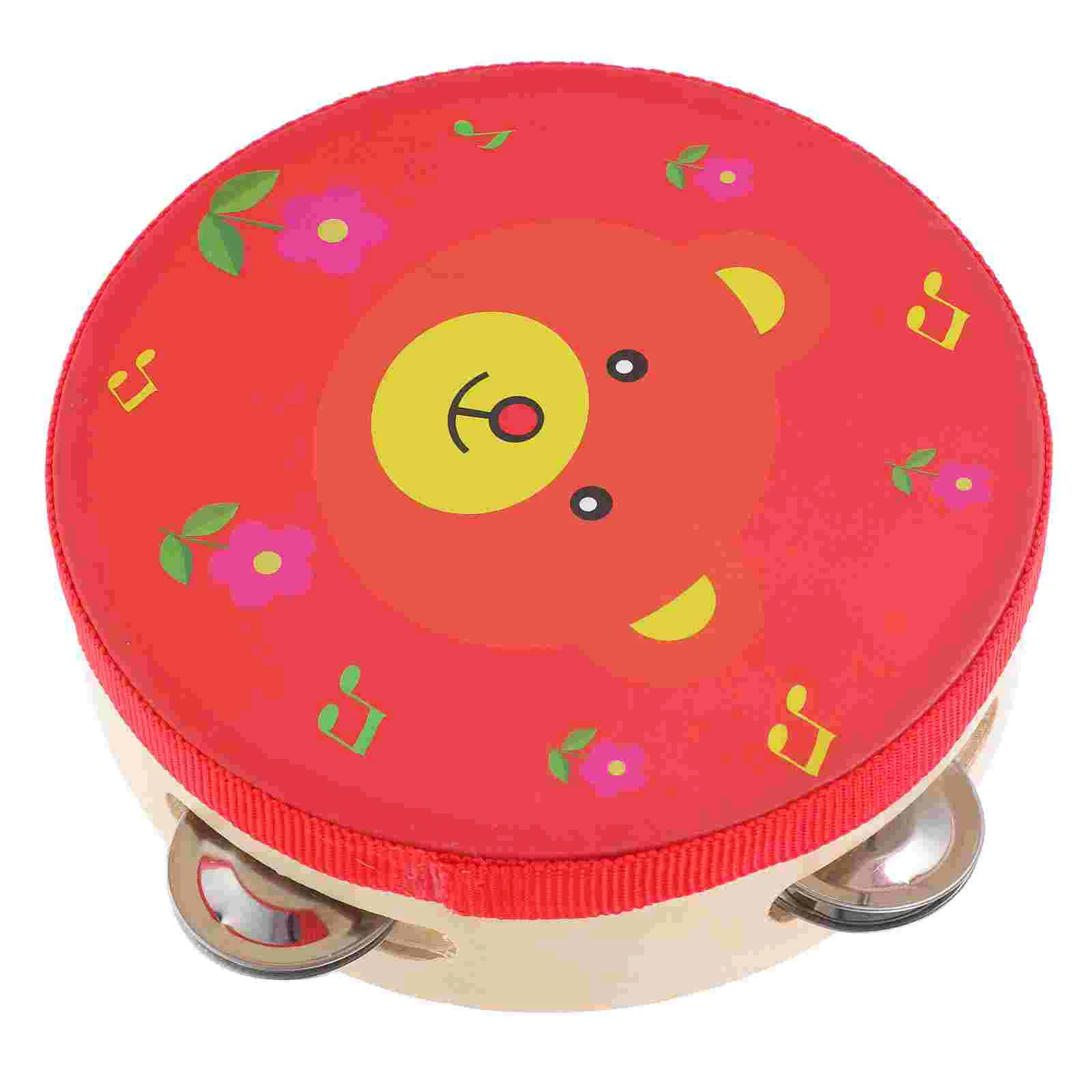 Cartoon Tambourine Drum Handheld Tambourine Children Hand Drum Musical Instrument hand drums percussion instrument