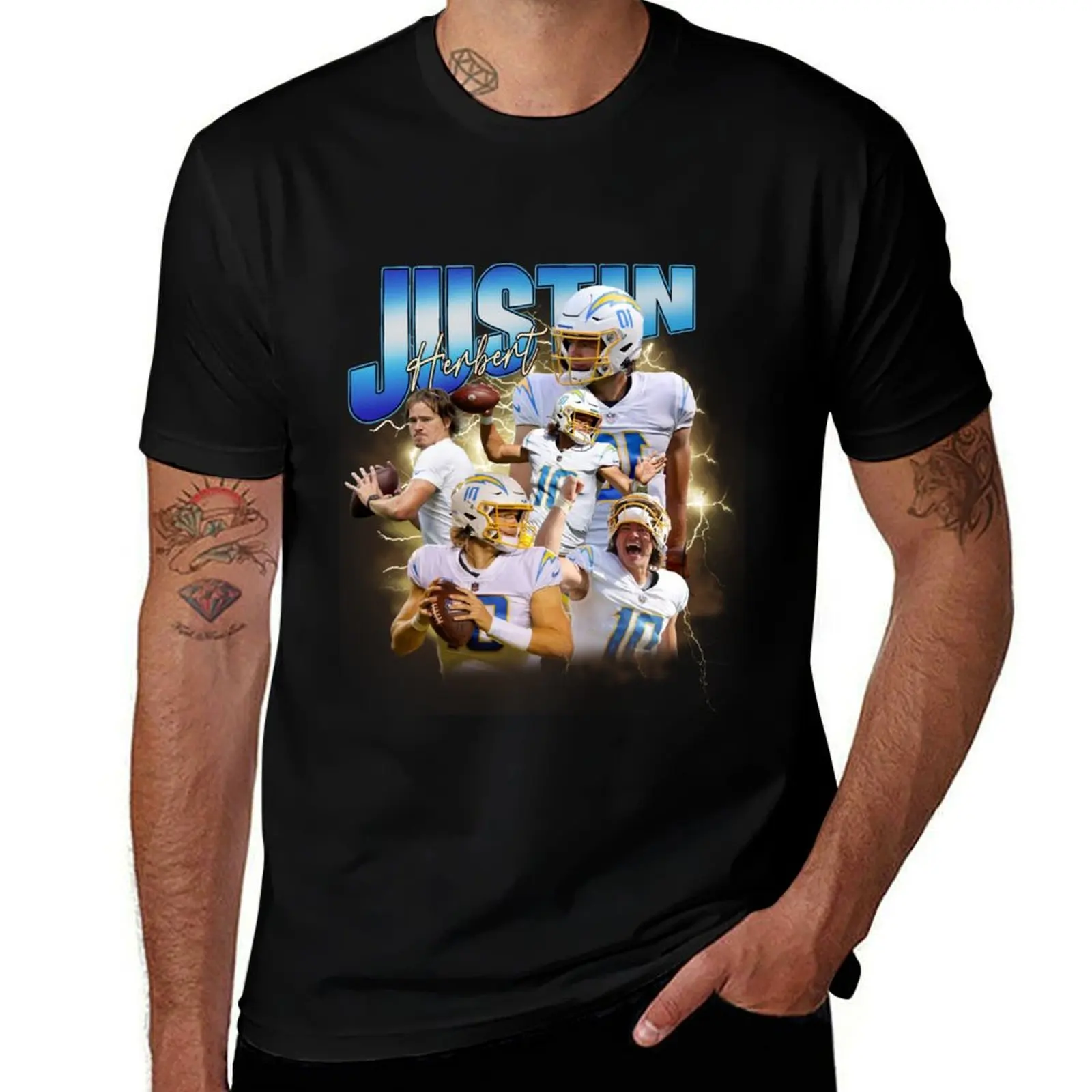 Justin Herbert Vintage T-Shirt Casual Loose Fit Short Sleeve T-Shirt