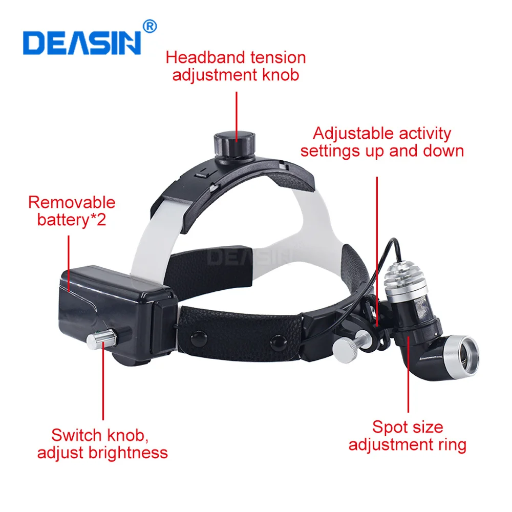 Dental 5W LED Head Light Lamp for Binocular Loupes Brightness Spot Adjustable Dentistry Lab Headlamp Surgical Headlight