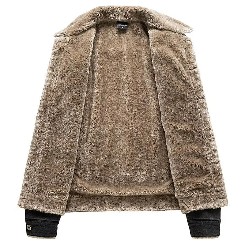 

Мужская джинсовая куртка Thiened Fce, повседневная модная верхняя одежда, осенне-зимняя мужская одежда для отдыха, пальто большого размера