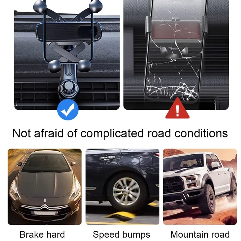 Car Phone Holder 360 ° Full Rotation Air Outlet Hook Sensor Navigation Universal Suitable For iPhone Samsung Google Huawei 2025