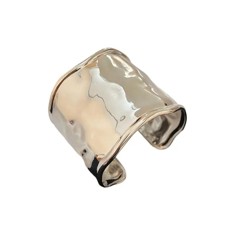 A52E Women's Arm Cuff with Elegant Ruffle Detail Iron Construction 52g Lightweight for Various Event Perfect Present