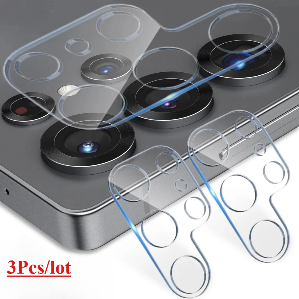 3Pcs Für Samsung Galaxy S25 Ultra S24 + S23 + S22 Plus S21 FE Gehärtetem Glas Kamera Protektoren anti-scratch Objektiv Schutz Filme