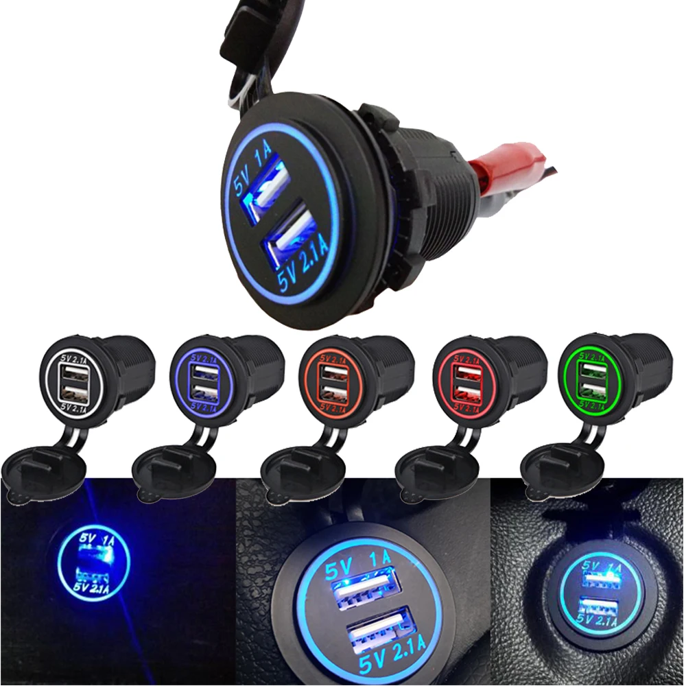 Usb Car Charger Cigarette Lighter Socket 12V-24V Fast Charging Phone Ipad Charge Car Accessories Usb For Car розетка в авто