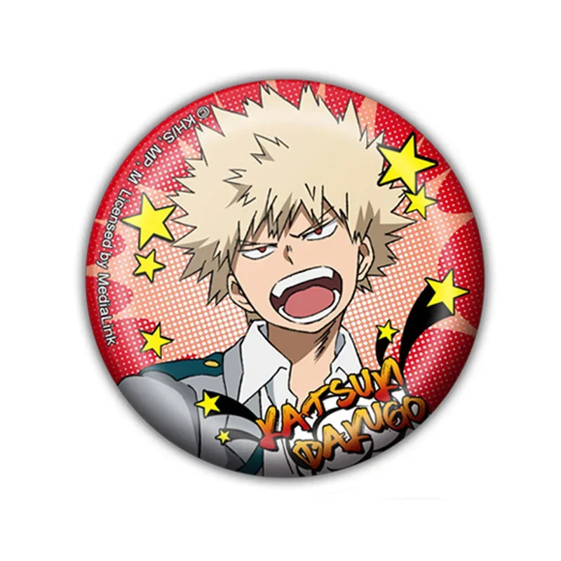 5.8cm Anime Figure Midoriya Izuku All·Might Bakugou Katsuki Anime Exquisite Round Brooches Hot Selling Badge Backpack Ornament