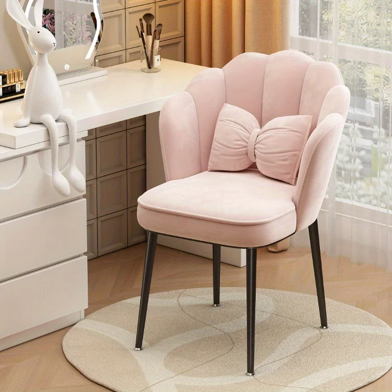 1pc Makeup chair with Petal Shaped Backrest, Casual Chair for Bedroom Study Room Living Room & Dormitory image 6