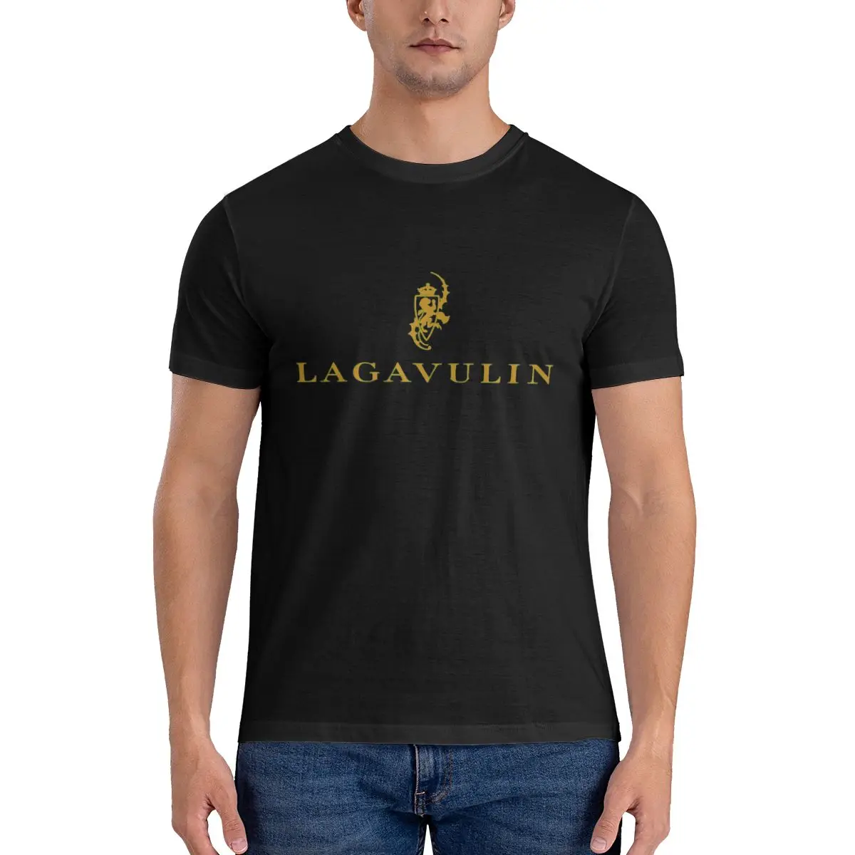 NEW Lagavulin Single Malt Whisky DRINGS T-shirt Men Print Round neck T-shirt Summer Fashion Short Sleeve Cotton T Shirt