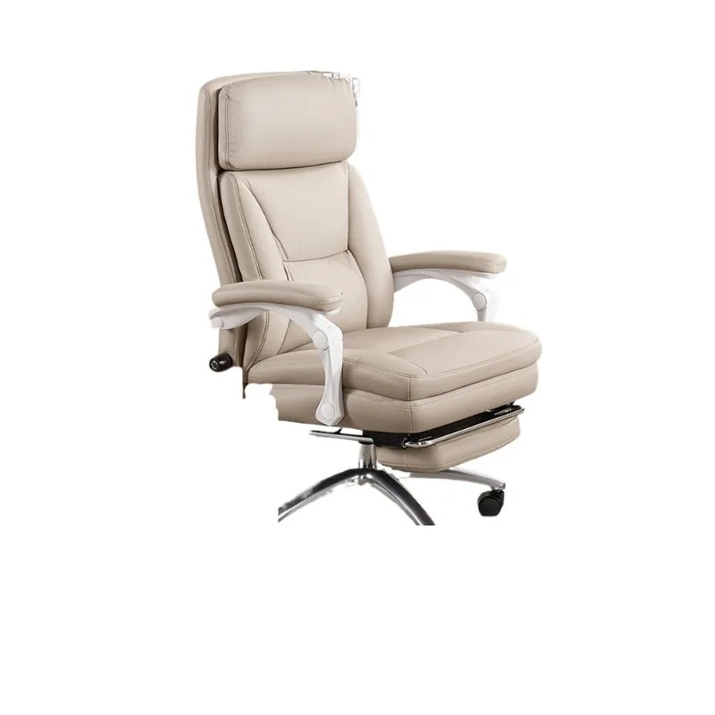 

Leather boss chair comfortable ergonomic chair reclining computer home office study sofa