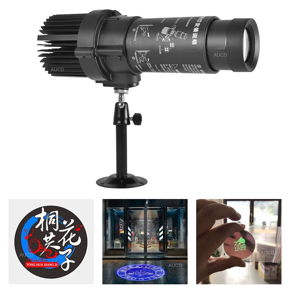 37mm/1.46" Custom RGB Logo Card + Static 20W LED  Gobo Projector AD Lights For Cafe Shop Sign Bars Show HD Zoom Advertising Lamp
