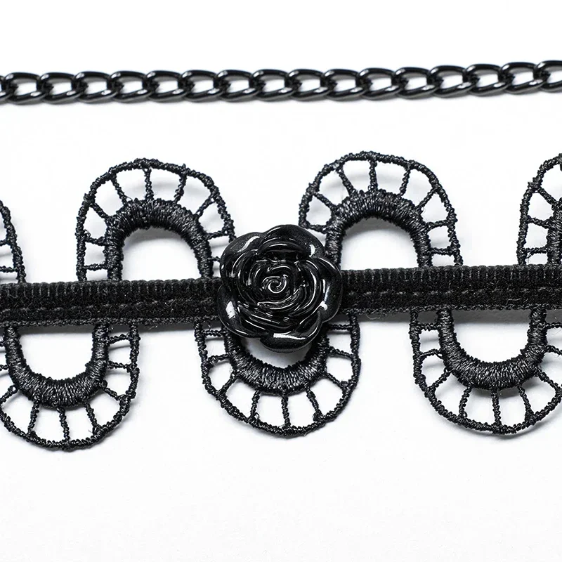 PUNK RAVE Women's Gothic Snake Shaped Choker Neo-Gothic Daily Beautiful Rose Accessory Personality O-chain Necklace