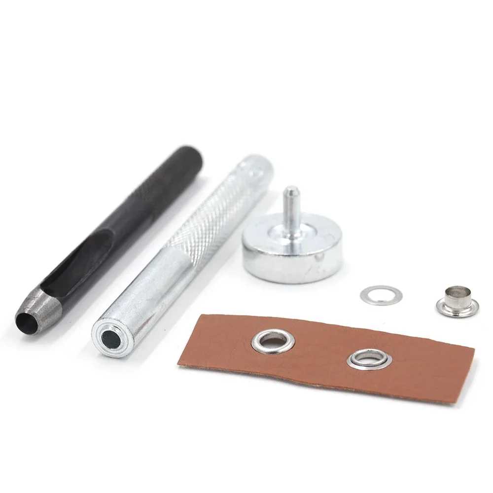 1 Sets 3.5mm-22mm Grommet Eyelet Setting Tool Kit Hole Punch Cutter Handmade DIY Leather Craft Accessories Carbon Steel