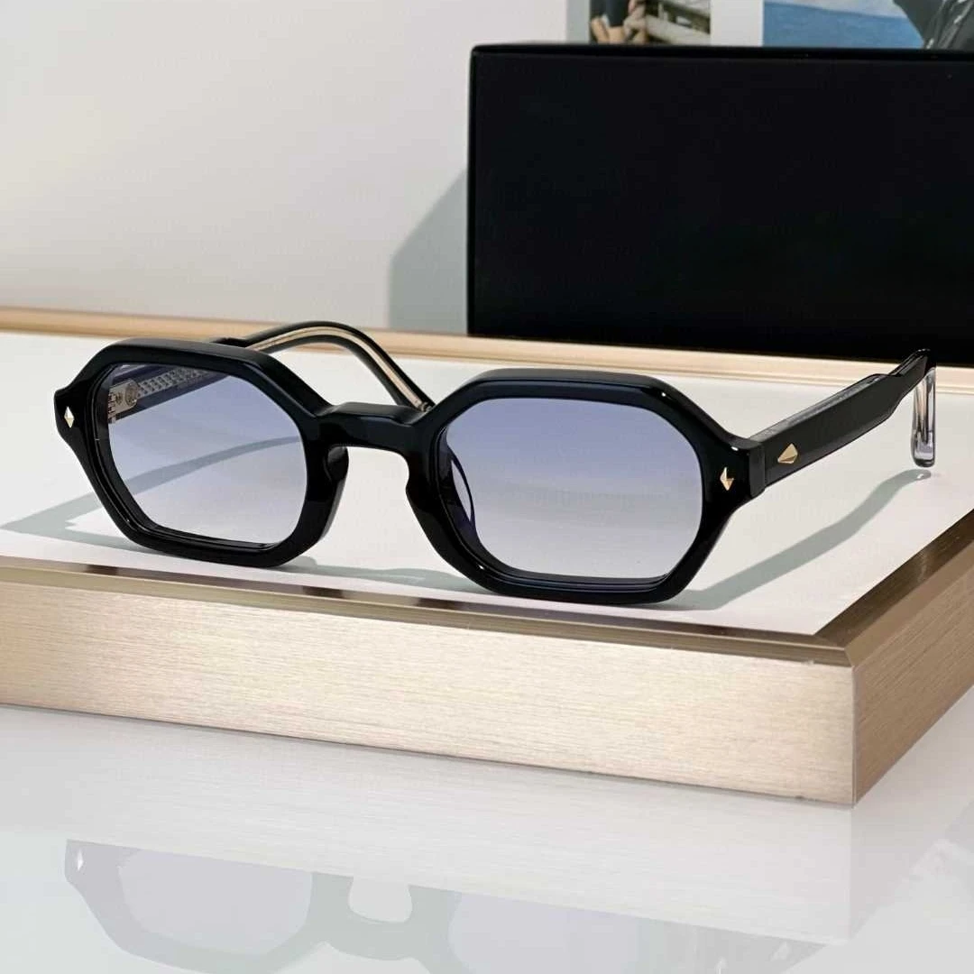 

Luxury Vintage New Fashion Trend John Sunglasses JUDE Polygon Academic Style Thick Solid Acetate UV400 Unisex A+ Top Quality