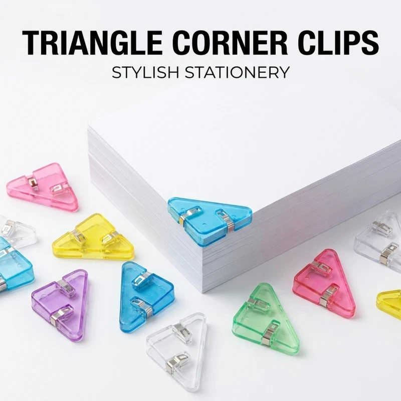 10/20/30/40/50/60/100Pcs Triangle Corner Clips, Multi-Color Paper Holders, No Damage,Perfect For Student Study Organization