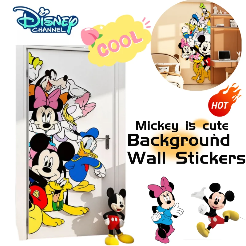 

Стильный и милый креативный настенный декор в стиле аниме Disney с Микки для дверей спальни для мальчиков и девочек, идеально подходит для праздничных подарков.
