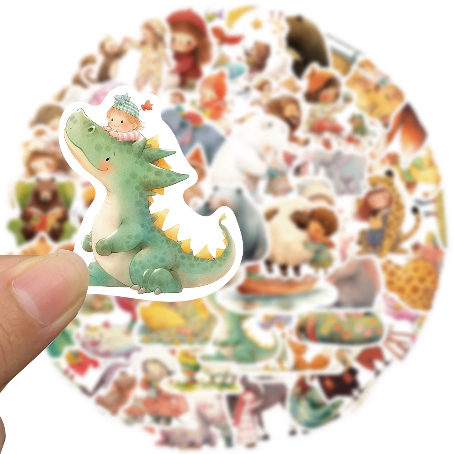 10/52PCS Fairy Tale Dream Animal Illustration Sticker Decoration DIY Laptop Phone Guitar Luggage Waterproof Gift Sticker Toy