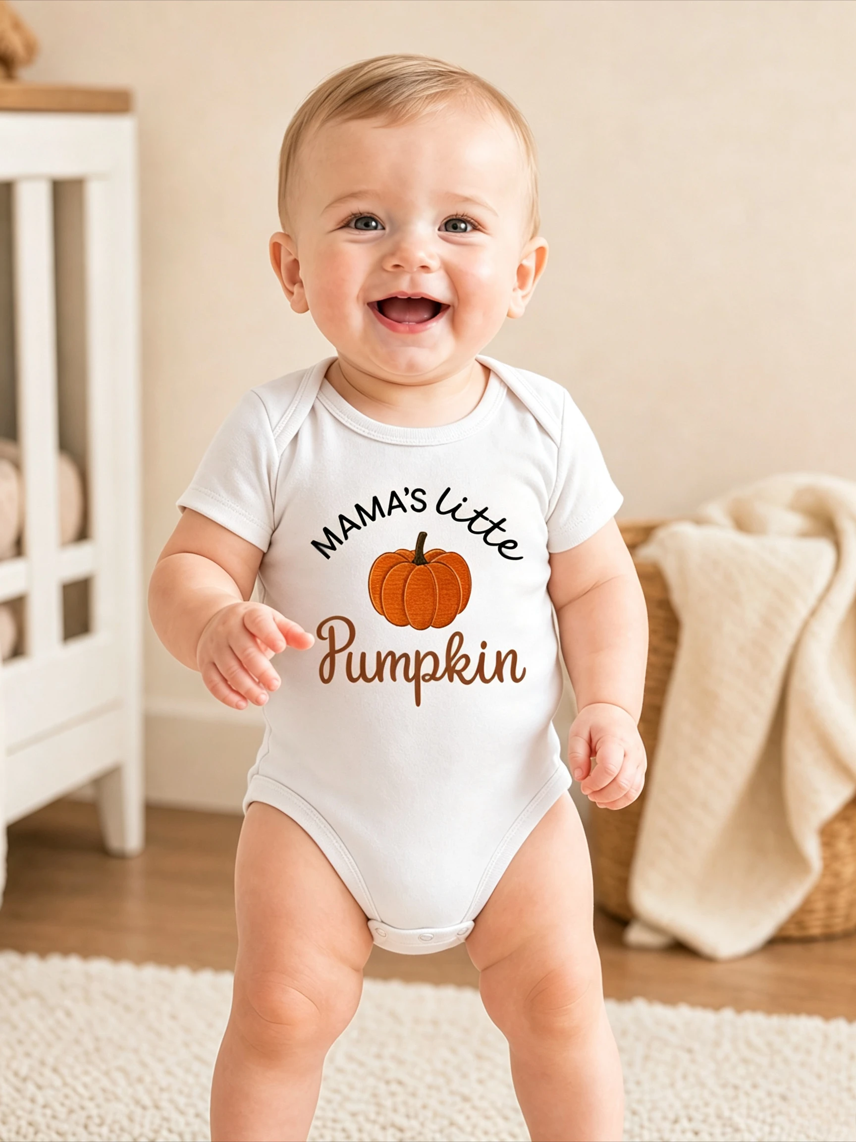 Halloween Pumpkin Pattern Children's Triangle Bodysuit 0-24 Months Cute Baby Onesie 