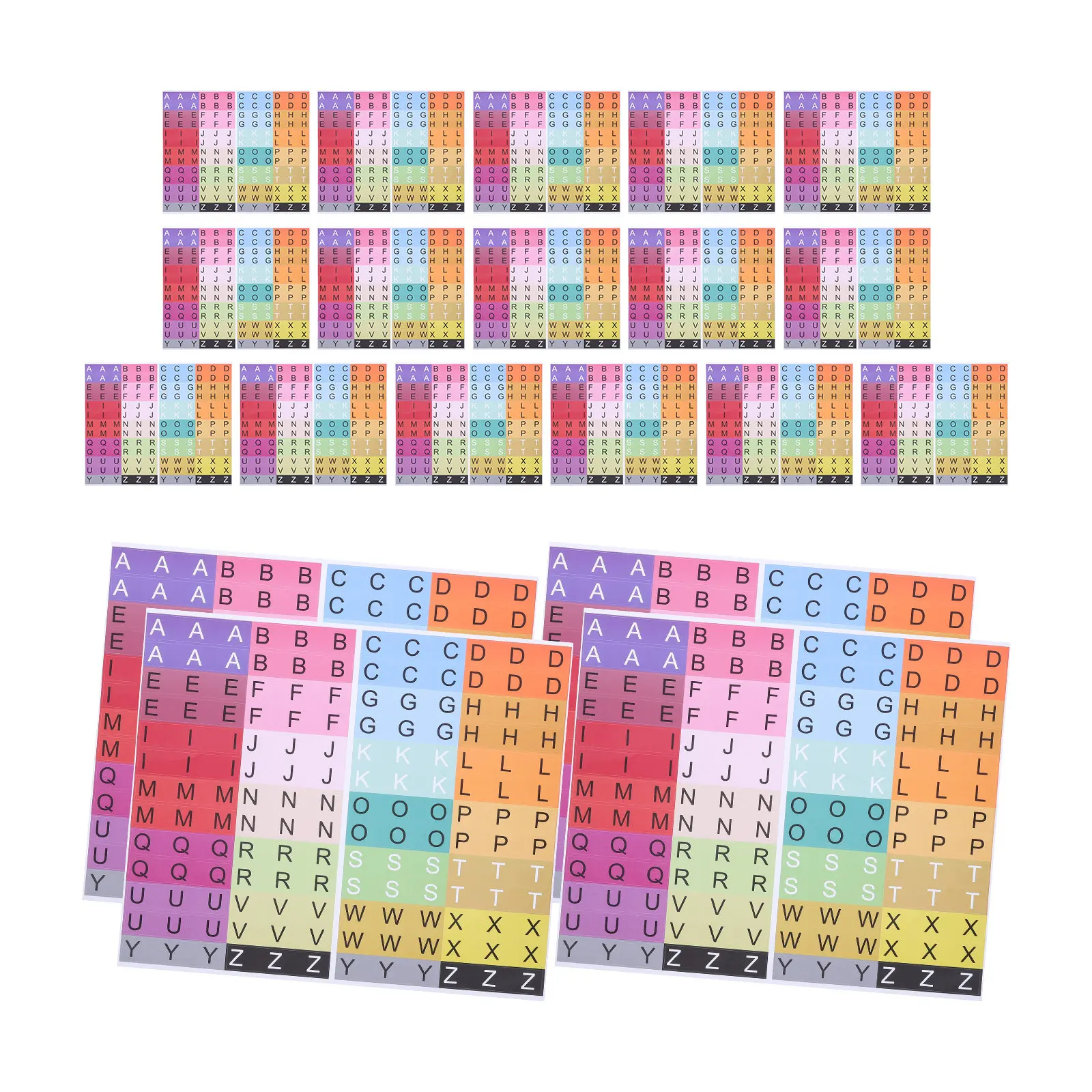 20Sheets Alphabet Labels Color Coded Self Adhesive Stickers for Classroom Library Books A-Z Letter Stickers for Book